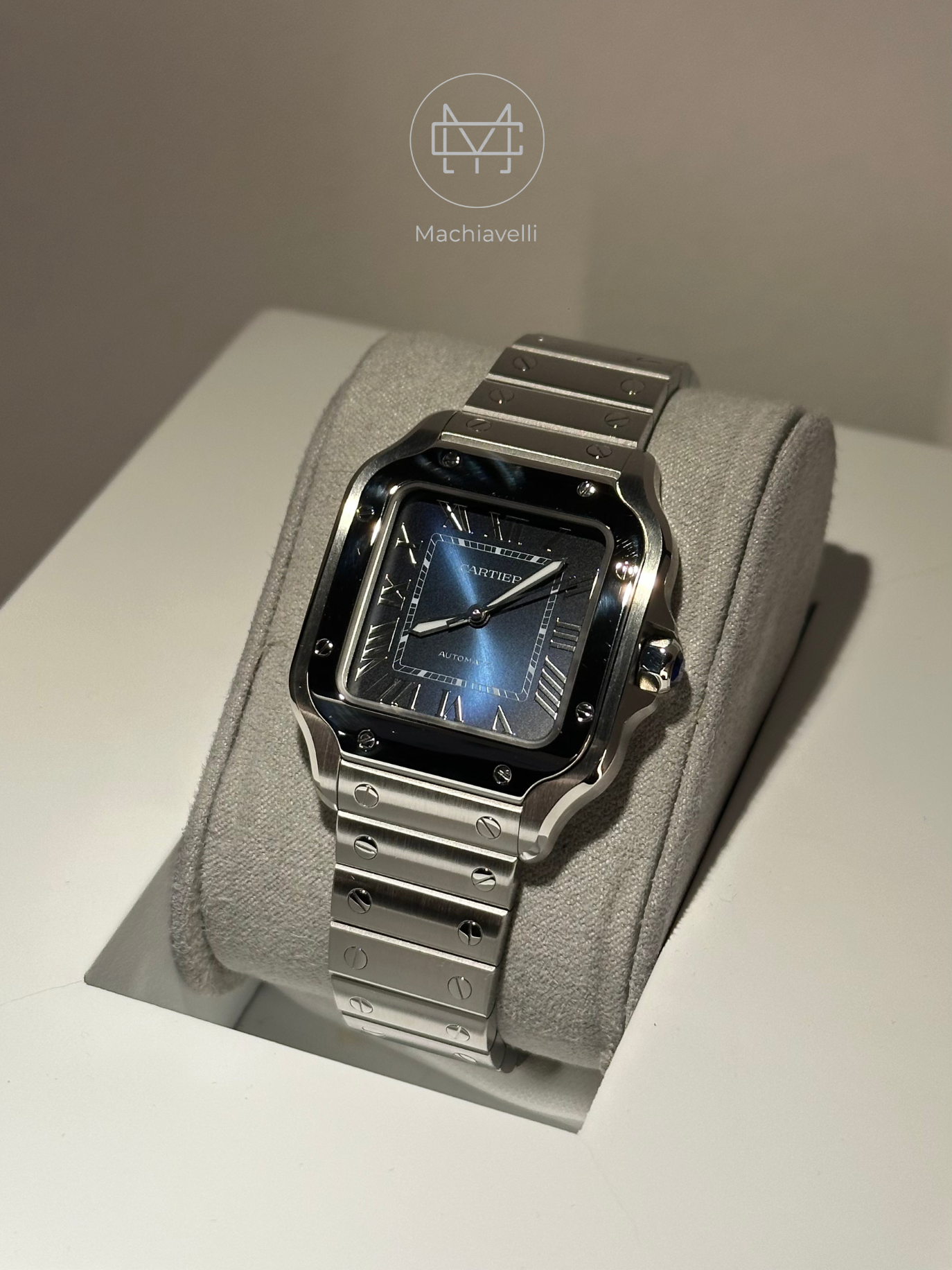 Cartier Santos M blue